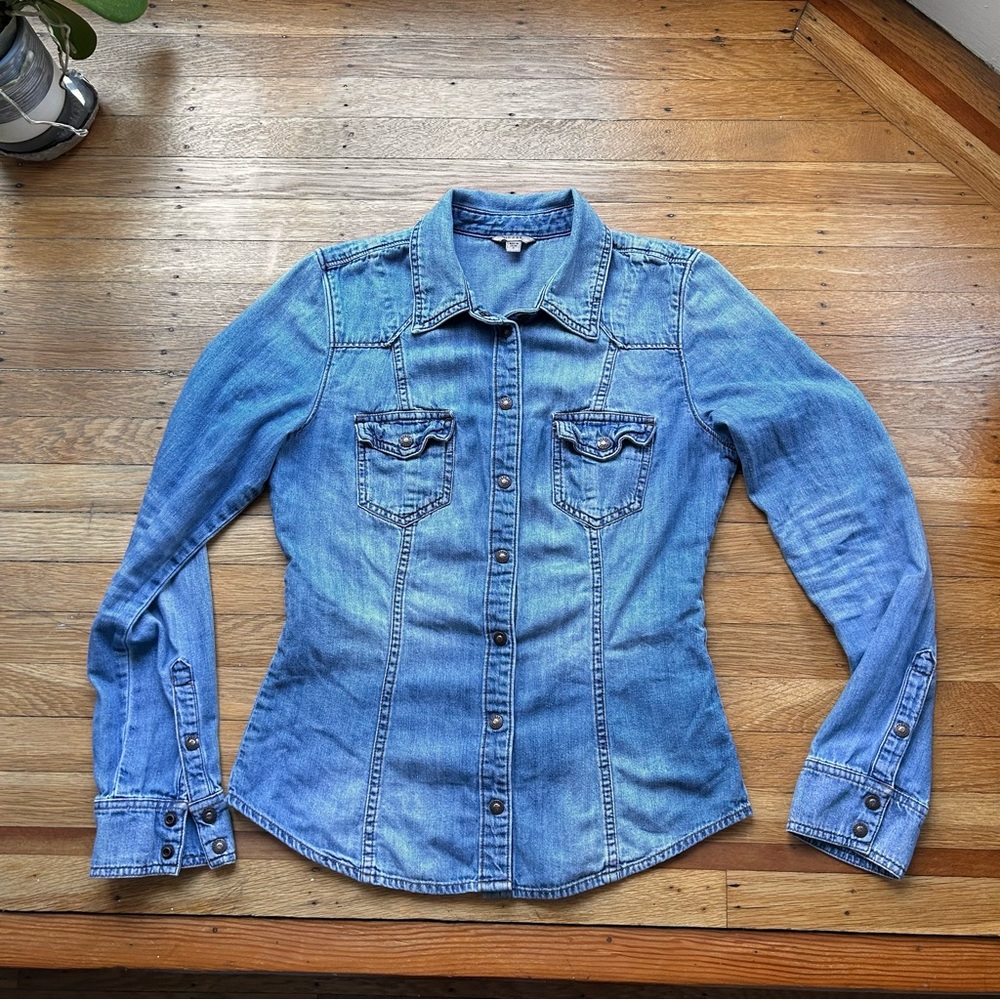 Vintage Guess Western Chambray Denim Long Sleeve